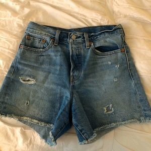 Levi’s High Waisted Longer Jean Shorts